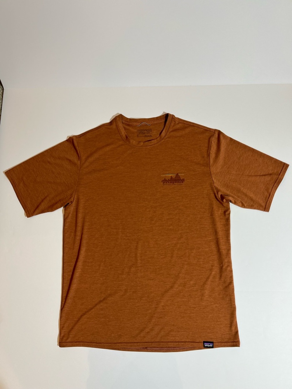 Patagonia Men’s Capeline Save Our Home Planet Logo Orange Short Sleeve Small - Picture 3 of 10